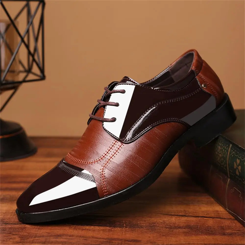 Men's Dress Shoes Business Oxfords Patent Leather Dress Shoes Classic Loafers Formal Derby Shoes For Men