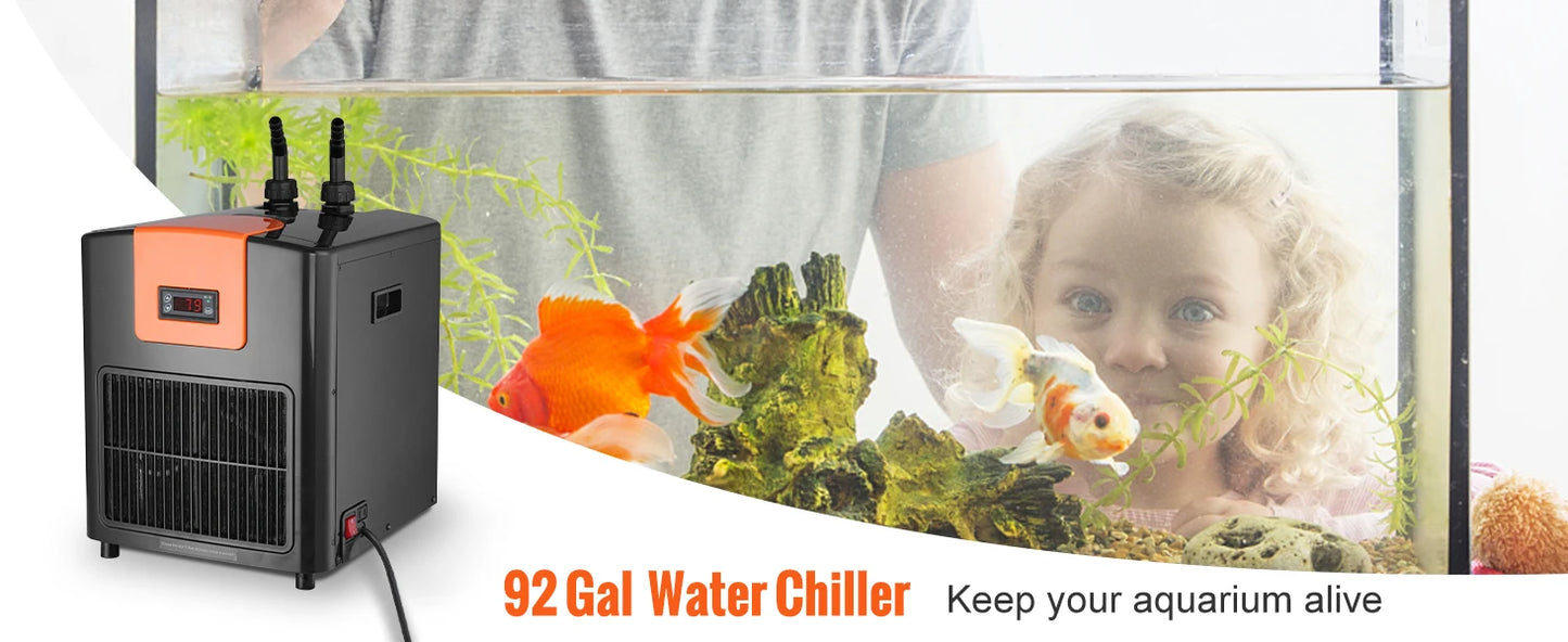 SucceBuy Aquarium Chiller 0.25/0.33/0.1/1.5HP Hydroponic Water Chiller Quiet Refrigeration Compressor for Fresh Water Fish Tank