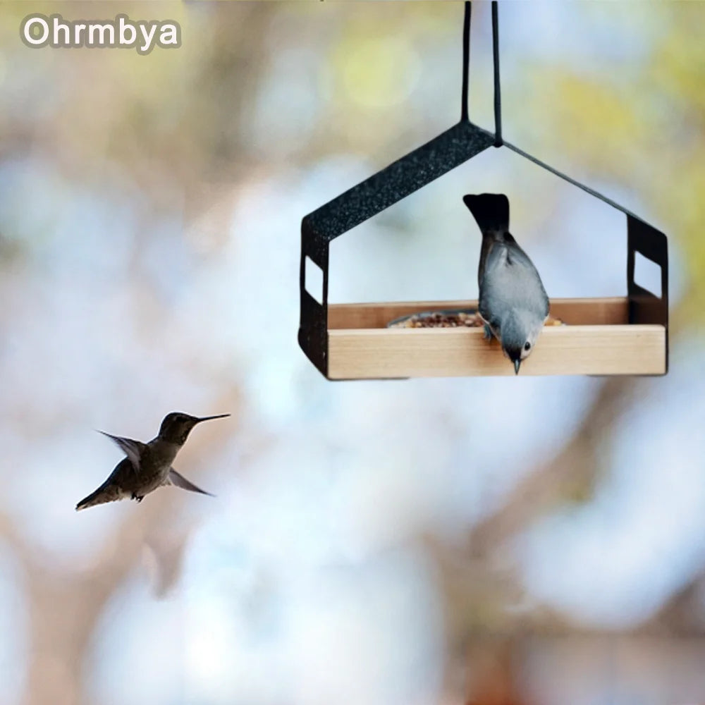 1PC Outdoor gardening, Metal house Modern bird feeder garden decoration, hummingbird feeder, hanging bird house