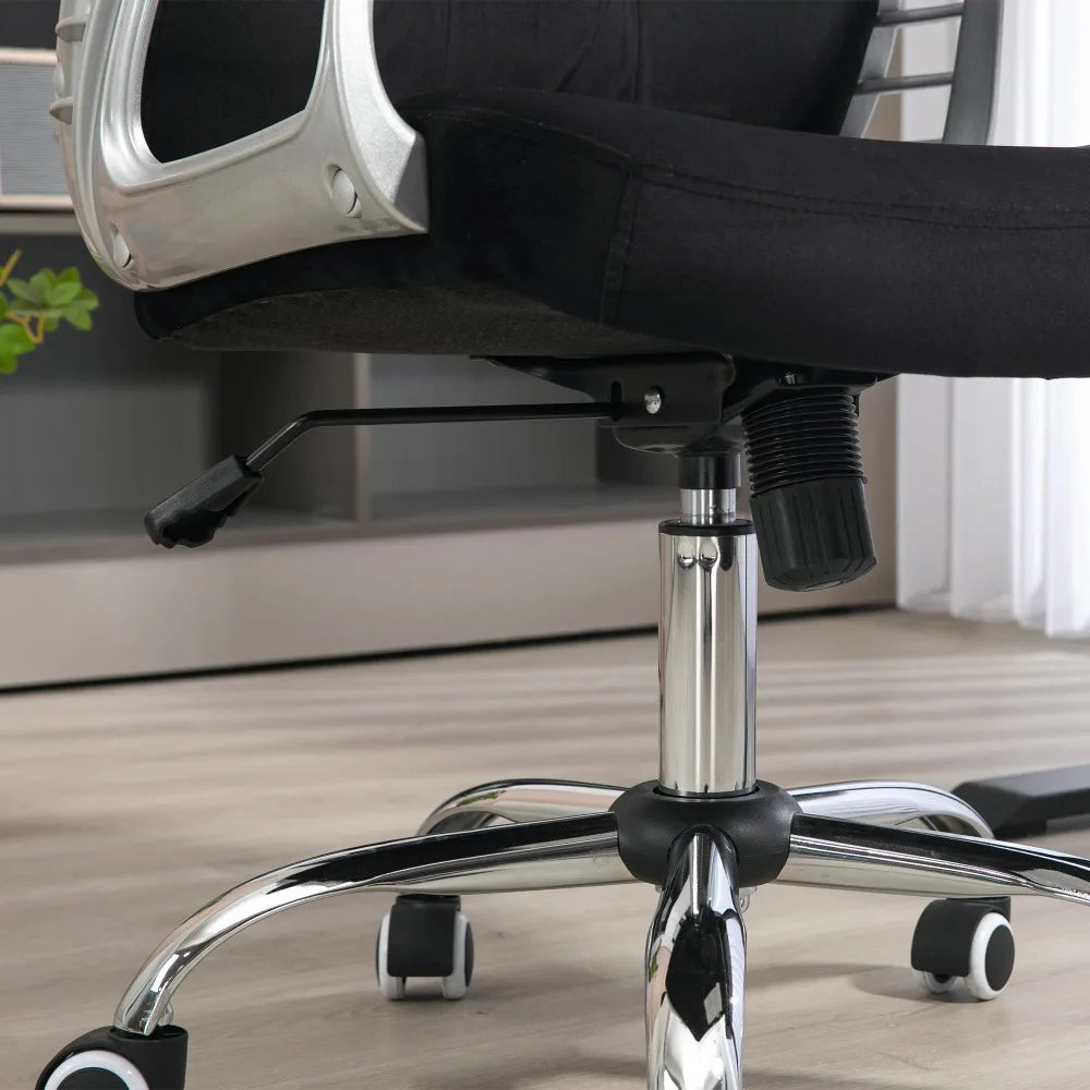 Home Office Chair with Adjustable Height Tilt Function Black