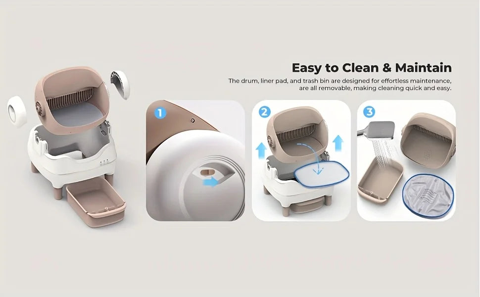 Lunapurr Self Cleaning Litter Box,Large Capacity Automatic Cat Litter Box Self Cleaning for Cats, App Control,Safety Protection