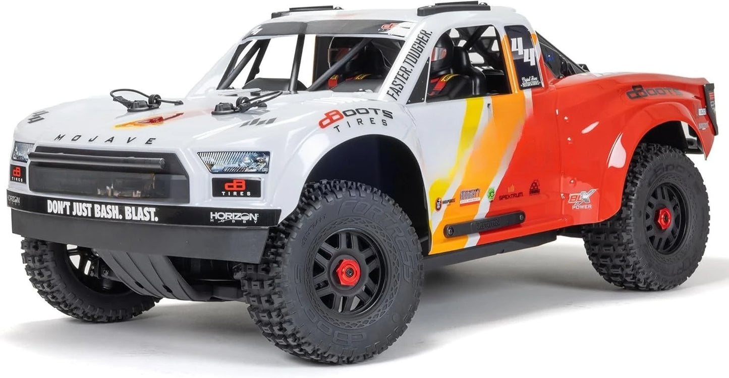 RC Truck 4X4 4S BLX 1/8th Scale Desert Truck RTR (Battery and Charger Not Included), White/Red ARA4404T1