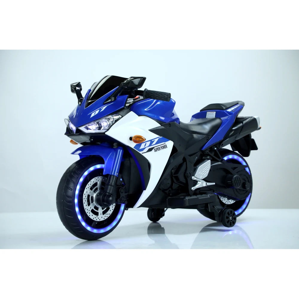 12V Electric Motorcycle Kids Ride-On Car for 3-6 Years Boys Girls 3-Wheel Colorful Flashing Light Wheels Outdoor Fun Gift