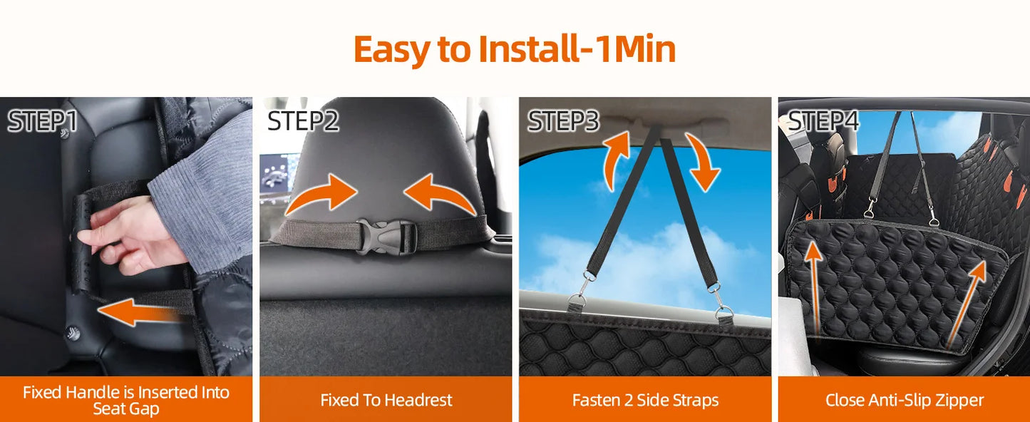 Back Seat Extender for Dogs Holds 400LBS Non-Slip Dog Car Seat Cover for Backseat Hardbottom Waterproof  for Car Universal Size