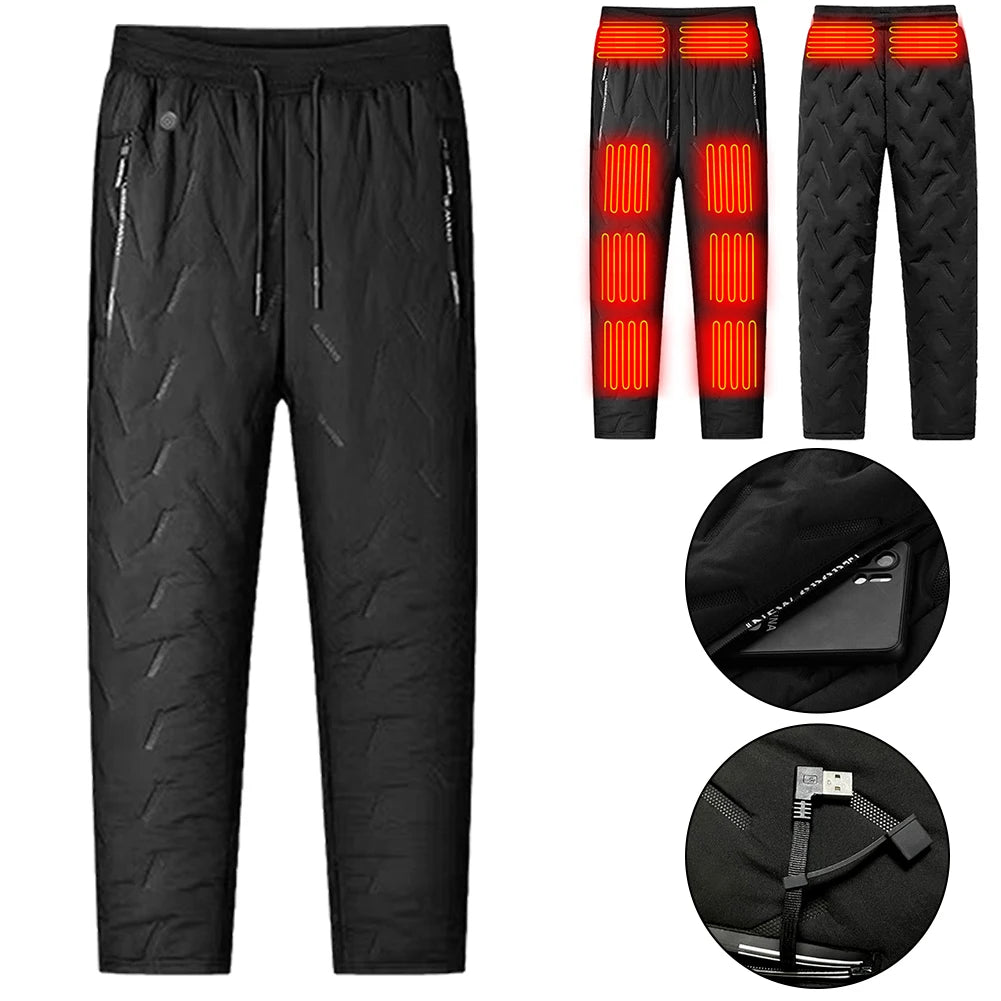 Unisex Heated Thermal Pants 10 Heating Zones Electric Pants 3 Temperature Modes Waterproof Winter Electric Warmer Clothing
