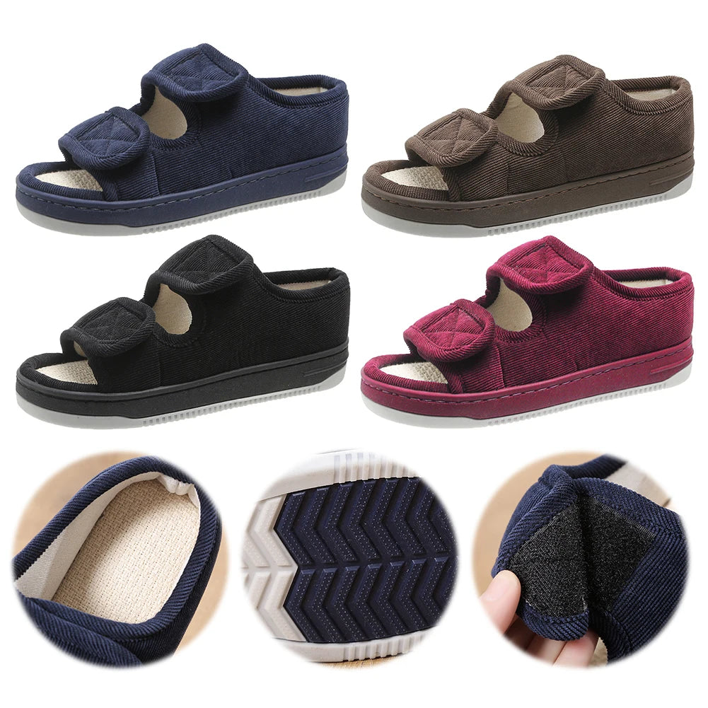 Diabetic Shoes Open Toe Diabetic Slippers Adjustable Elderly Sandals Breathable Orthopedic Footwear for Women and Men