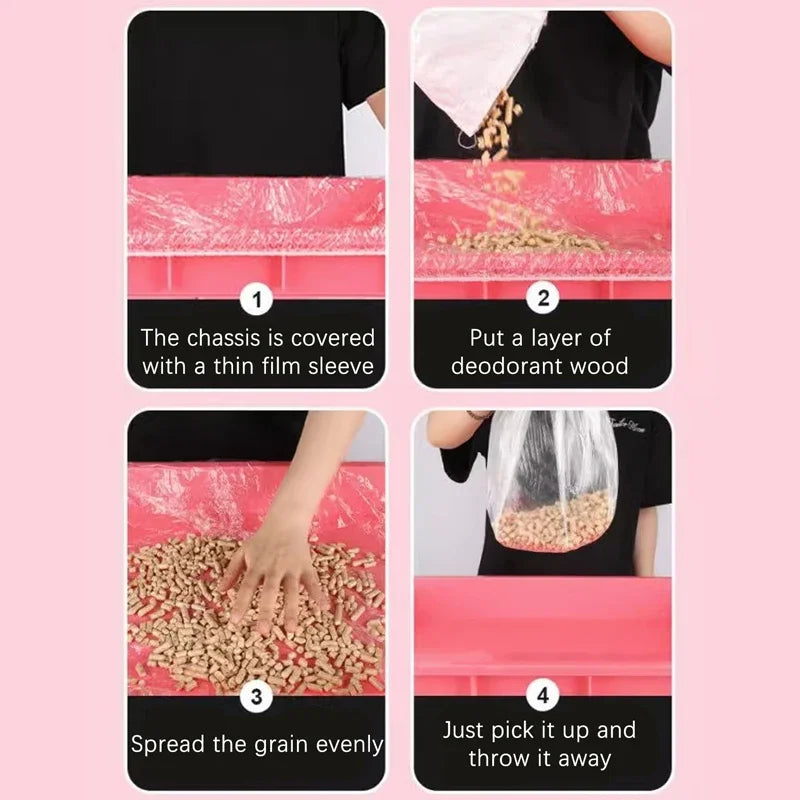 10 pcs/set Pet Tray Disposable PE Films Rabbit Litter Mat Cage Tray Cover Cage Chassis Film Cover Toilet Large Changing Pad