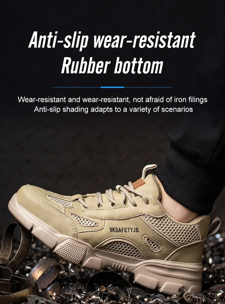 Low Top Breathable Safety Shoes Anti-Puncture Anti shock Work Shoes Slip Resistant Work Sneakers Protective Boots for Men