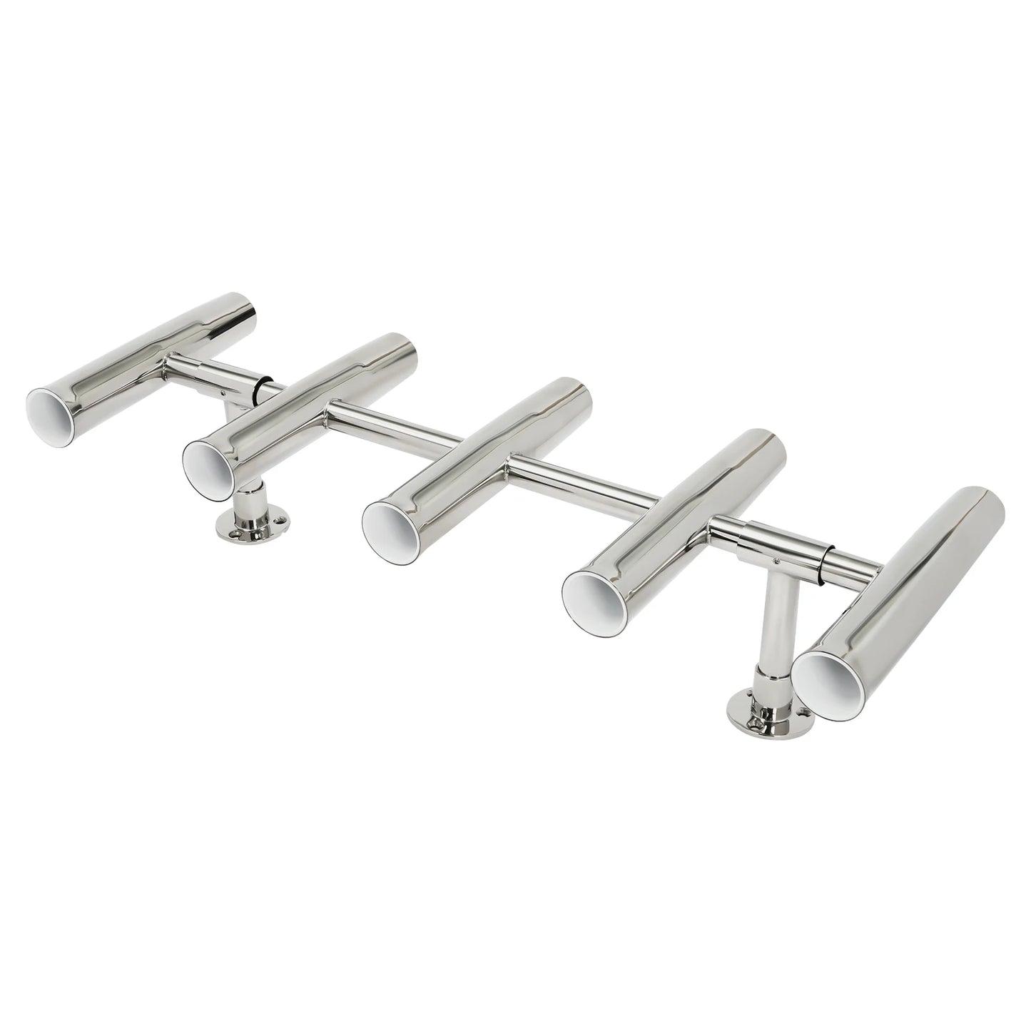 5-Tube Fishing Rod Holder Deck Mount Adjustable Fishing Rod Holder Bracket Stainless Steel Boat Fishing Rod Pod