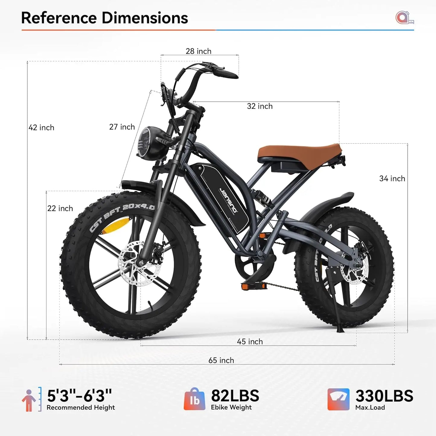 Electric Bike 30MPH 1000W Peak Motor Electric Bicycle Adult 20*4 Inch Fat Tire Full Suspension Mountain Snow E-bike Battery 48V