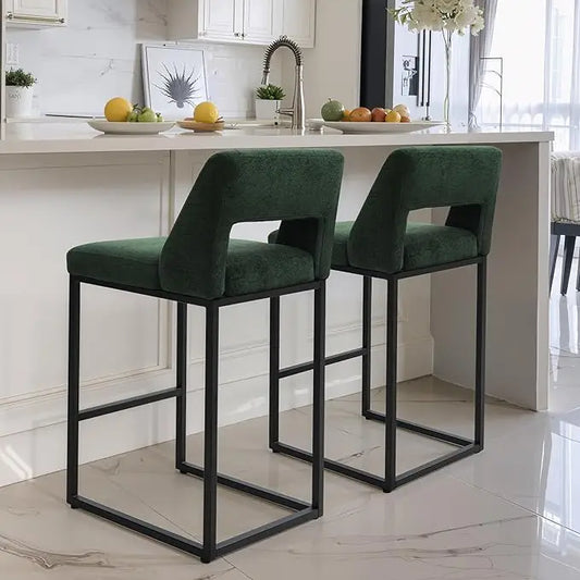 Counter Height Bar Stools for Kitchen Counter Modern Bar Chairs with Backs  for Kitchen Island with Upholstered Faux Leather
