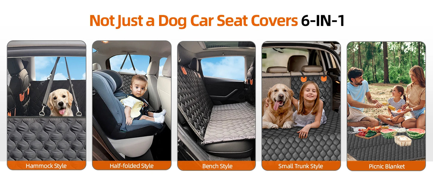 Back Seat Extender for Dogs Holds 400LBS Non-Slip Dog Car Seat Cover for Backseat Hardbottom Waterproof  for Car Universal Size