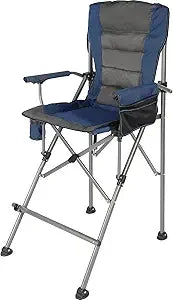 High-Capacity Folding Chairs for Adults Up to 330lbs, Portable Outdoor Bar-Height Chairs for Camping and Comfort