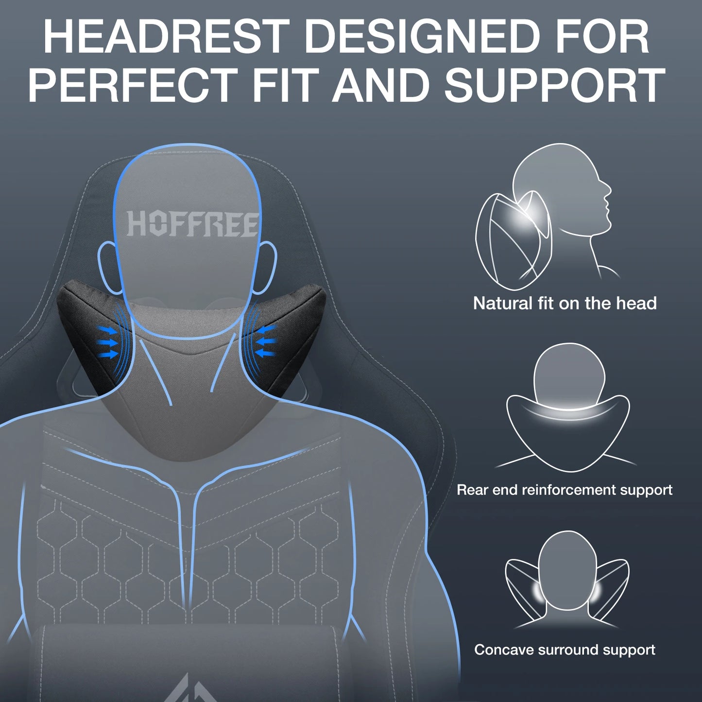 Ergonomic Office Chair With Footrest Lumbar Cushion Bluetooth Speaker 2-Point Massage Height Adjustable Gaming Racing Chair Sofa