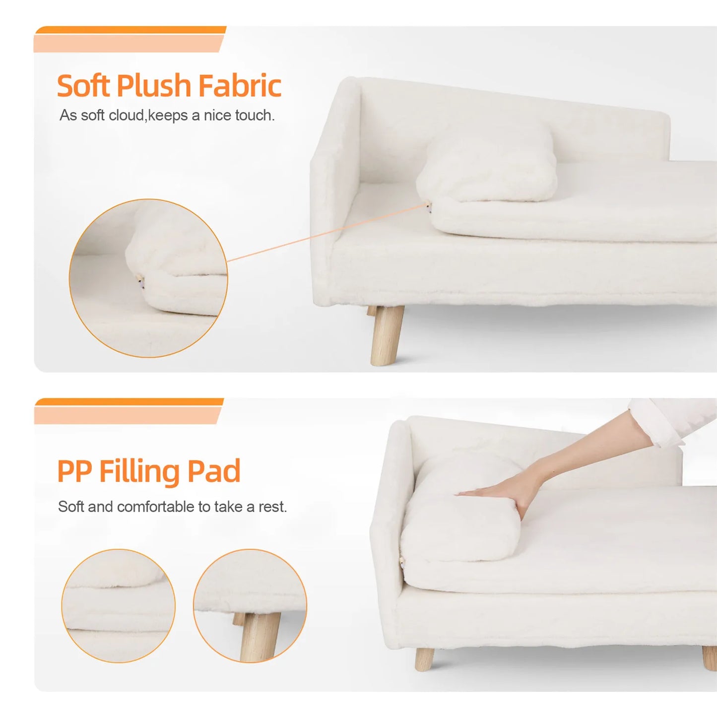 Elevated Pet Bed Nordic Pet Stool Bed with Cozy Pad