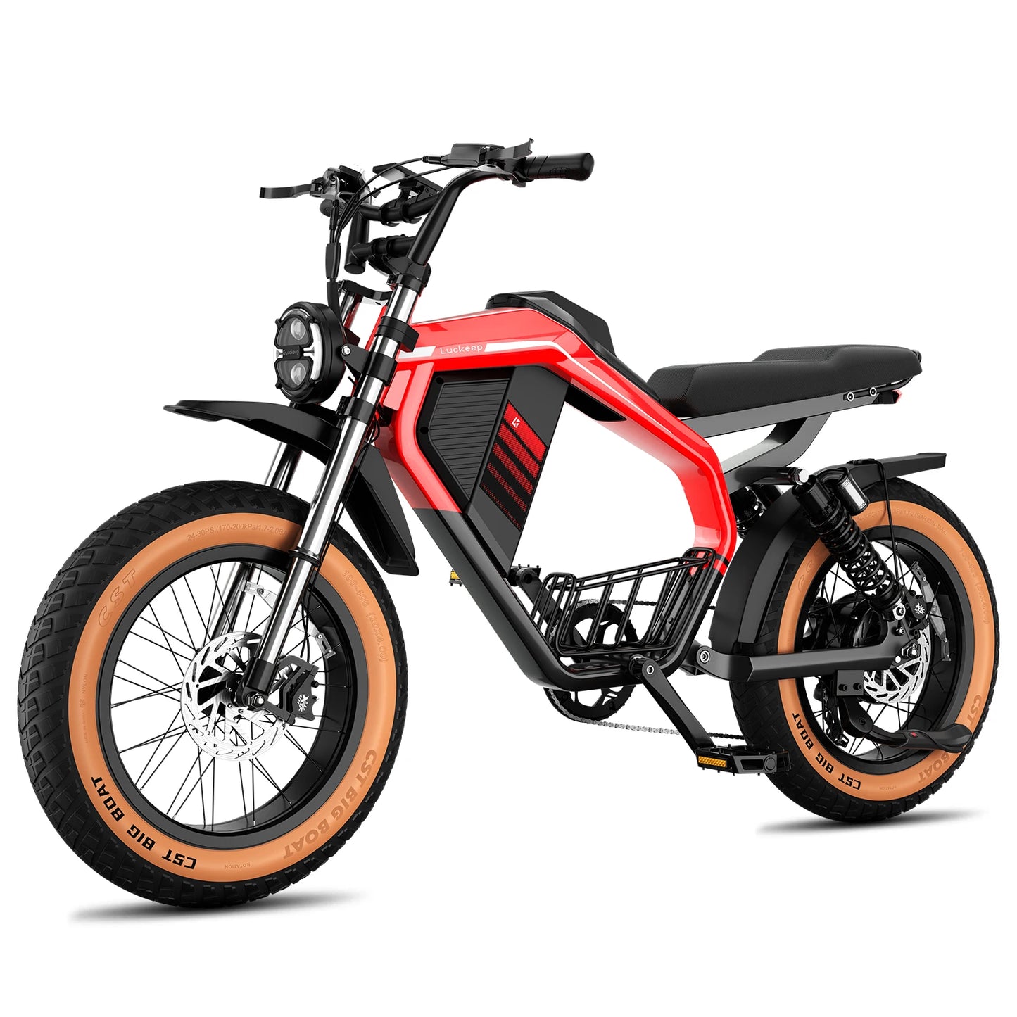 Luckeep M5 MAX Electric Bike for Adults,2000W Peak Motor,37.5MPH, 52V 20AHBattery Ebike,80 Miles 20" Fat Tire Electric Dirtbike