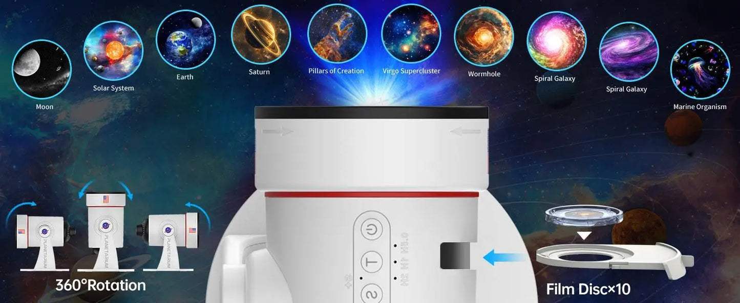 Night Light Galaxy Projector Starry Sky Projector 360° Rotate Planetarium Lamp For Kids Bedroom Valentines Day Gift Wedding Deco