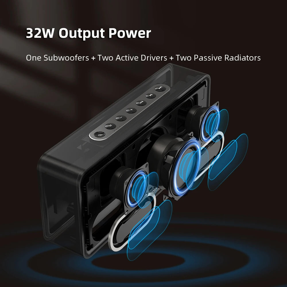 DOSS Home Bluetooth Speaker Powerful 32W Stereo Sound Bold Bass Subwoofer Music Sound Box TWS Wireless Pairing Portable Speakers