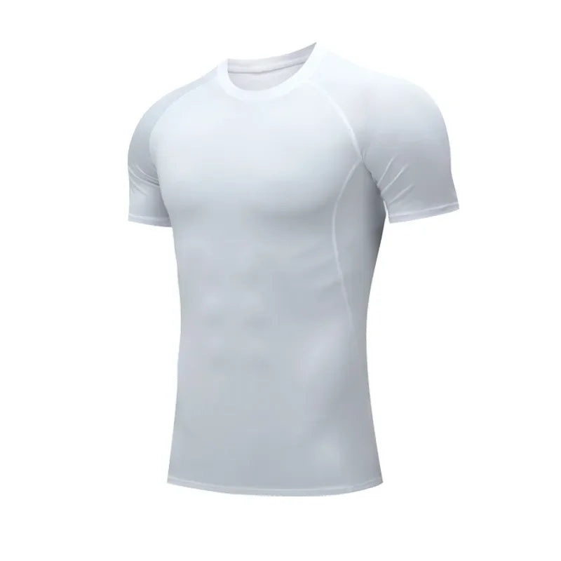 Men Short Sleeve t-Shirt Quick Dry Compression Shirts Fitness Gym t-Shirts Sport Bodybuilding Shirt Running Football Tee Shirts