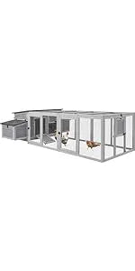 Outdoor Hen House Poultry Cage with Nesting Box, Leakproof Pull Out Tray and UV-Resistant Roof (78.9" L x 26.6" W x 42.5" H)