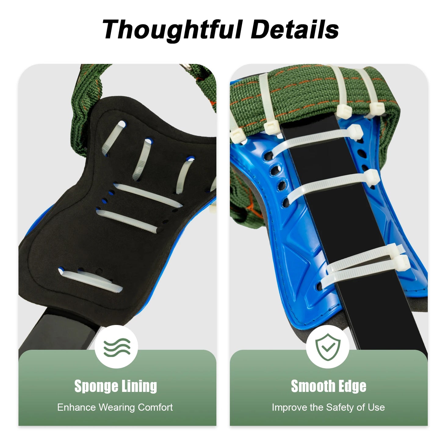 Tree Climbing Spike Set Portable Piercing Tree Climbing Tool with Safety Belt Load 100kg for Climbing Logging Picking Hunting