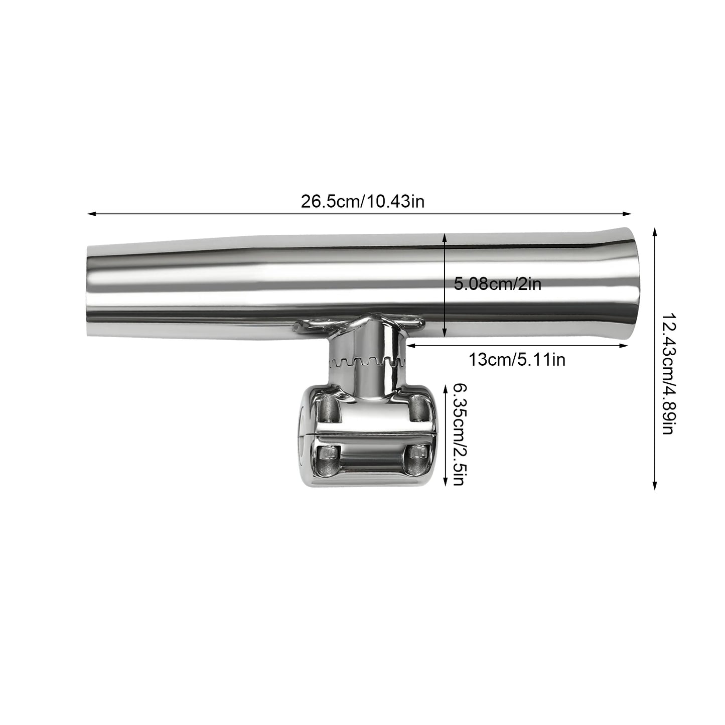 1PC Stainless Steel Fishing Rod Holder with Wrench, Duty Marine Grade Adjustable Rod Holder for Boat, Kayak, and Shore Fishing