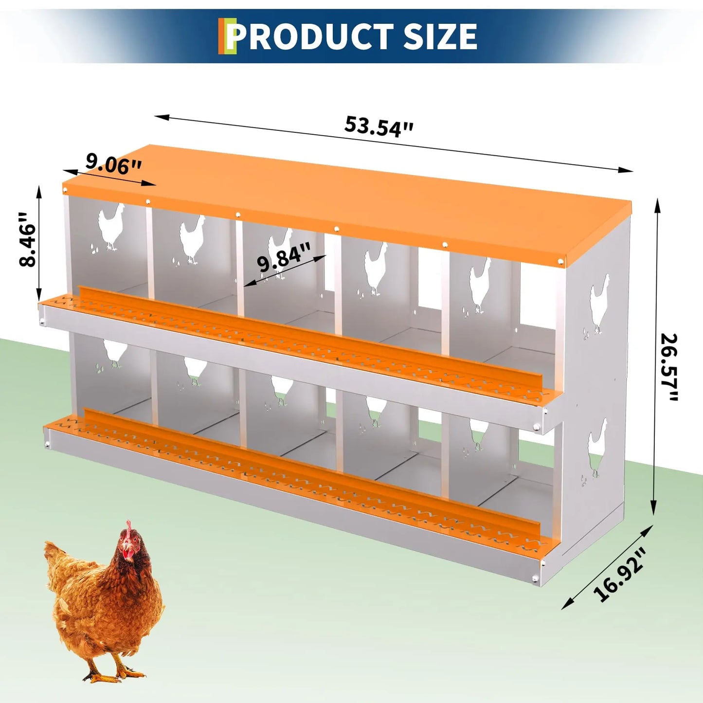 Chicken Nest Box, Chicken Nesting Boxes for Laying Eggs with Ventilation Holes & Anti-Peck Design, Space-Saving Design, Nesting