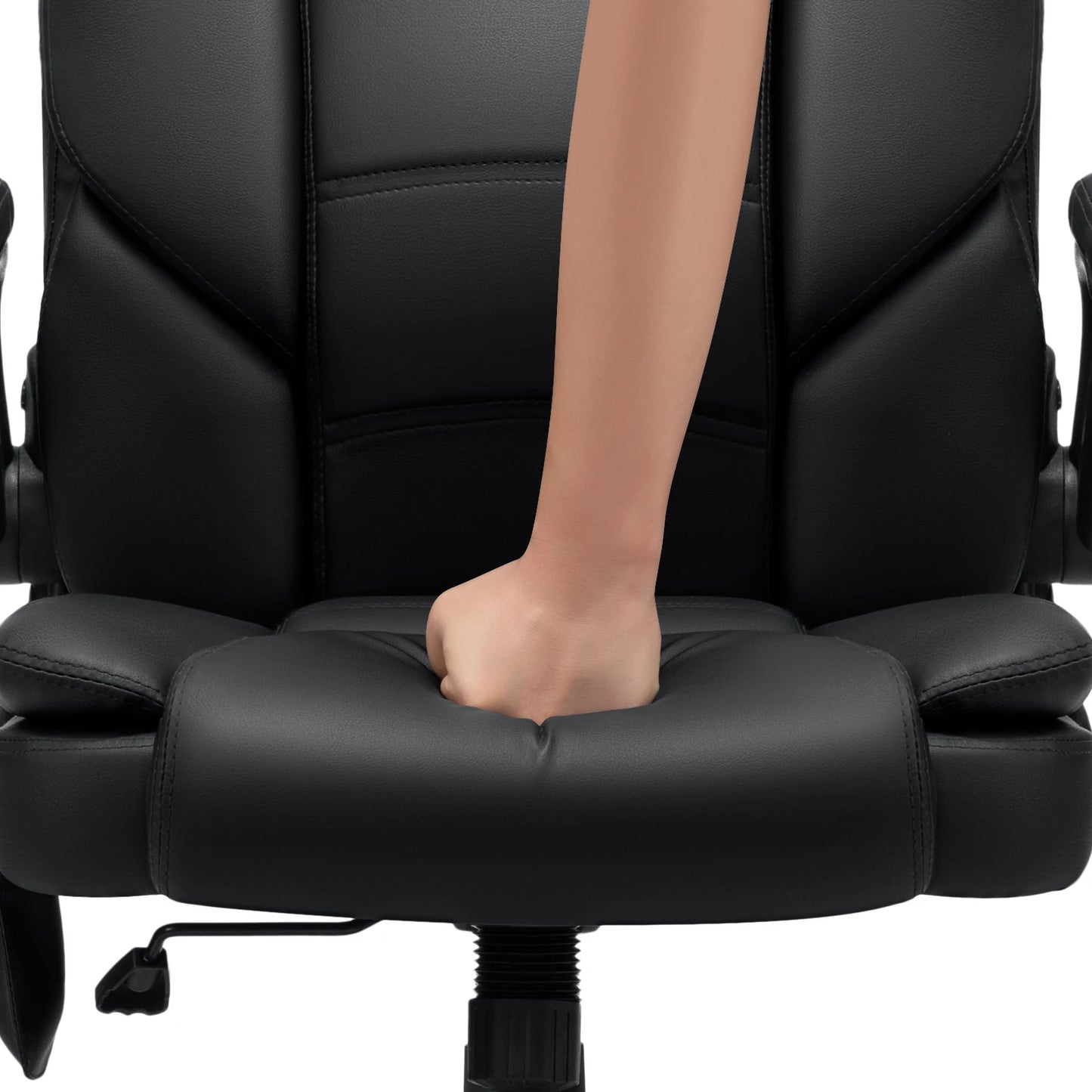 Office Chair With Ergonomic PU Leather Adjustable Height Reclining Backrest Orthopedic Inflatable Computer Recliner Chair Sofas