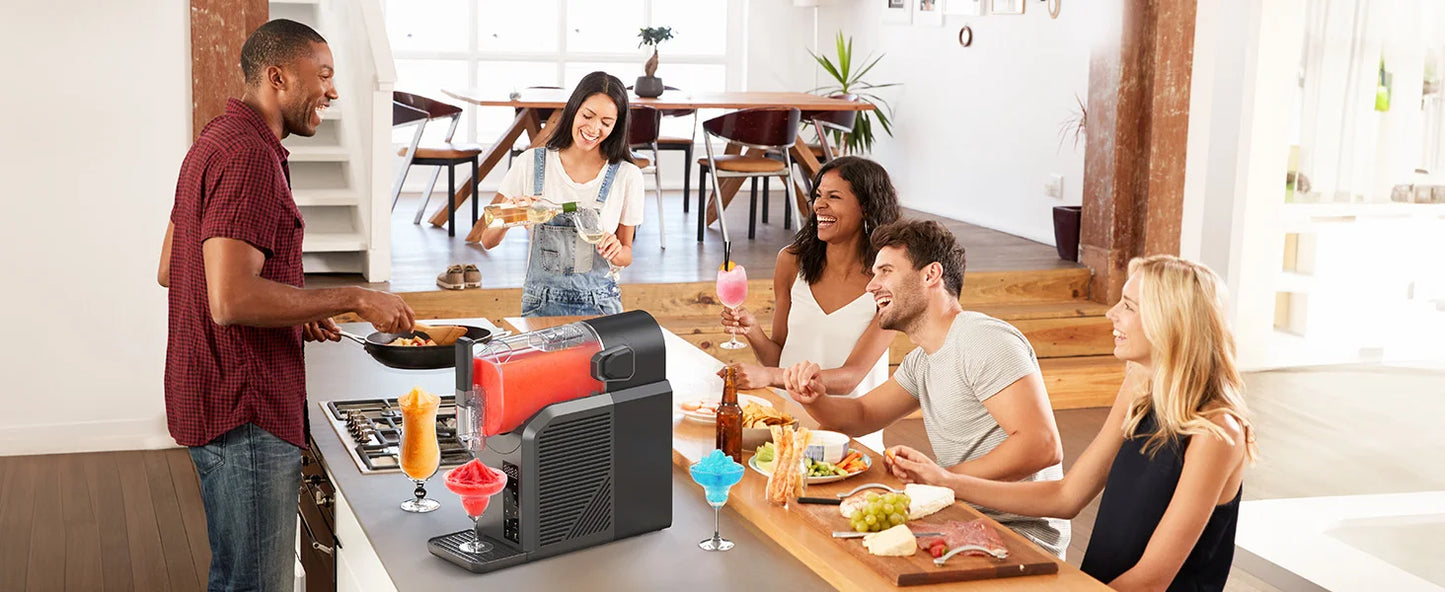 7 in 1 Professional Home Slushie Machine No Ice Needed Rapid Chill Technology Frozen Drink & Slushie Machine Automatic cleaning