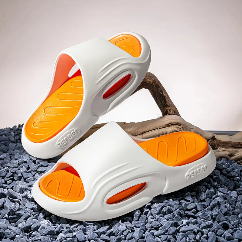 Shock Absorption Summer Slippers for Men & Women EVA Soft Bottom Thick Sole Indoor/Outdoor Slides Beach Casual Shoes Comfortable