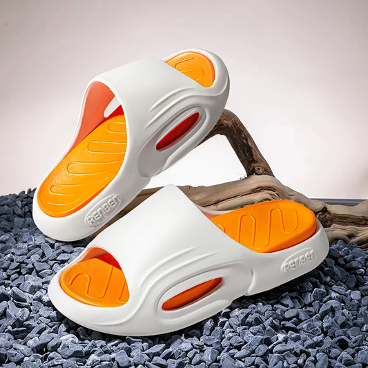 Shock Absorption Summer Slippers for Men & Women EVA Soft Bottom Thick Sole Indoor/Outdoor Slides Beach Casual Shoes Comfortable