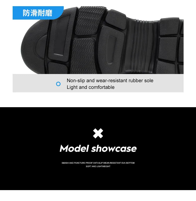 Low Top Breathable Safety Shoes Anti-Puncture Anti shock Work Shoes Slip Resistant Work Sneakers Protective Boots for Men