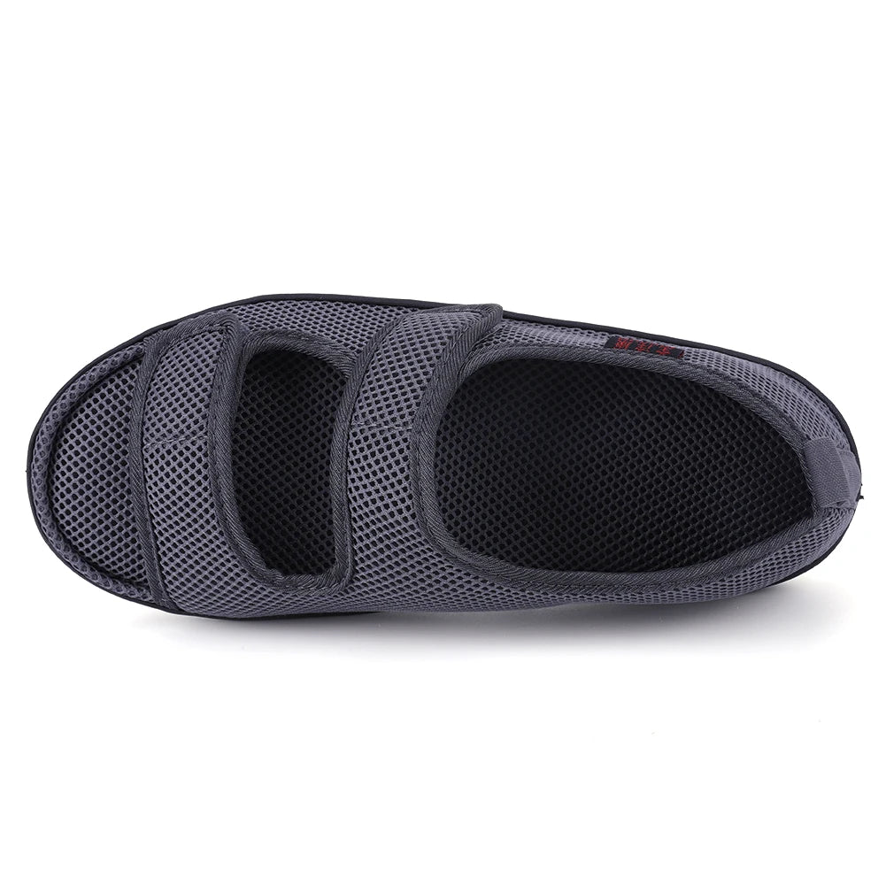 Diabetic Sandals Adjustable Hook & Loop Summer Walking Sandals Comfortable Walking Shoes for Elderly Swelling Sensitive Feet