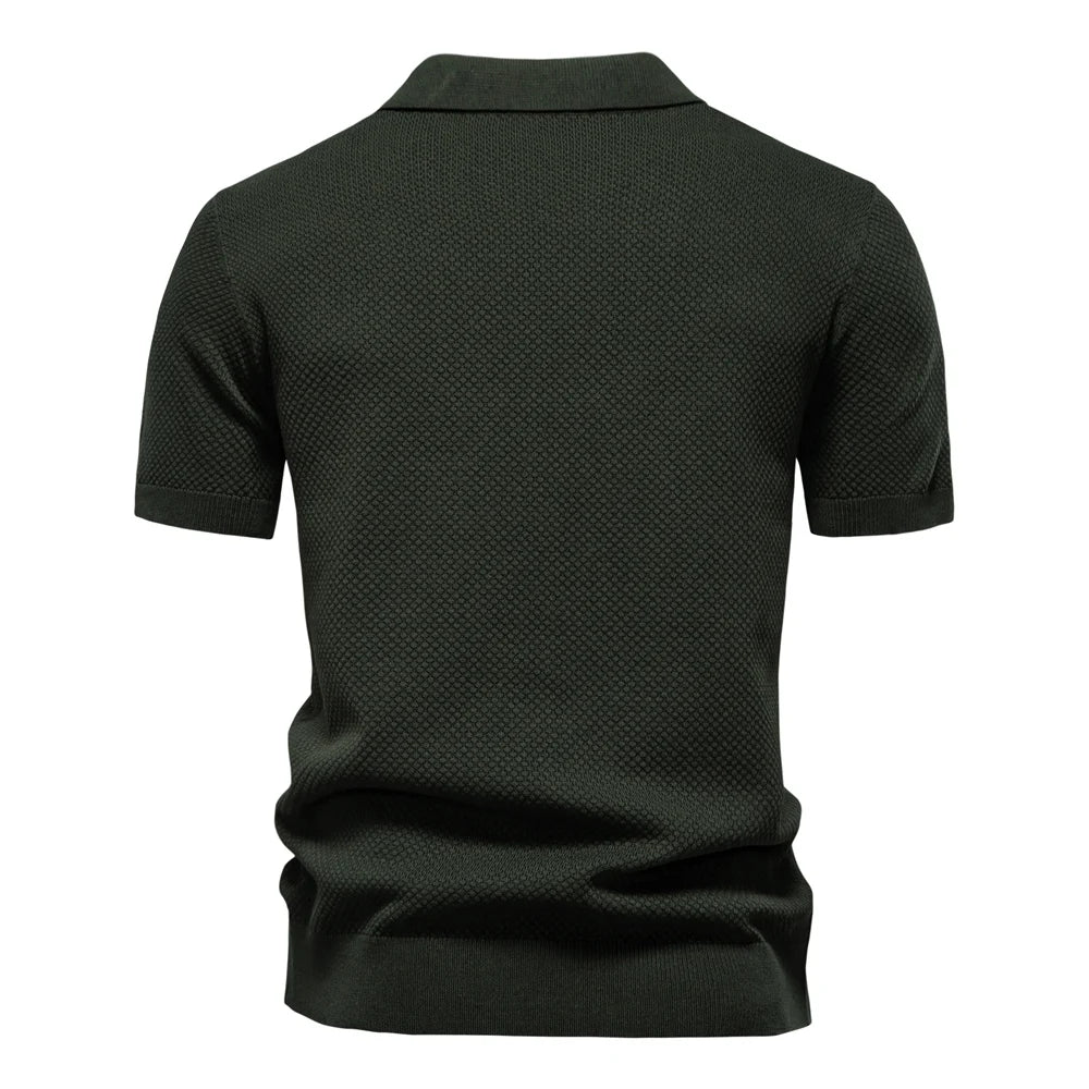 Men's Summer Breathable Polo Shirt Short Sleeve Solid Color Casual Polo Shirts for Men Lightweight Stretch Polo ﻿