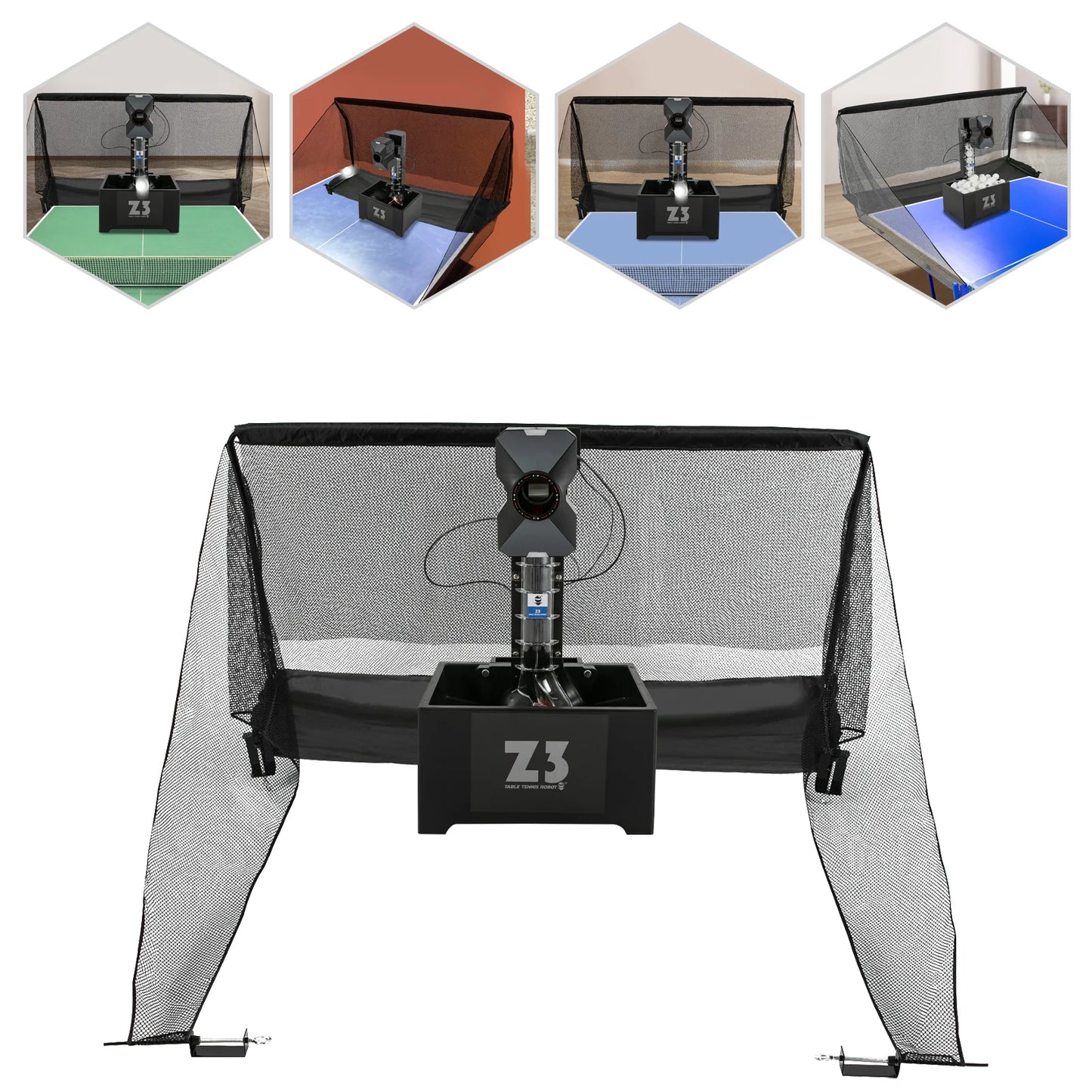 Automatic Ping Pong Ball Machine 10 Modes Remote Control Table Tennis Robot Pitching Machine with Net+100 ABS Balls+Ball Picker