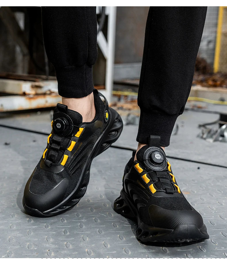 Lace-free, breathable, lightweight and comfortable anti-smashing and anti-puncture safety shoes