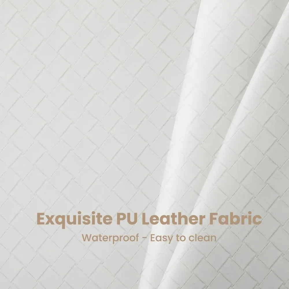 Bar Stools Set of 3 - Counter Height Bar Stool Leather Stools for Kitchen Counter, White and Gold Bar Stools with Back