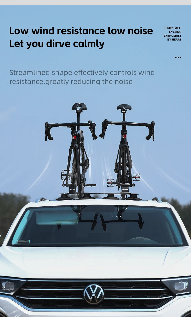 WEST BIKING Car Roof Vacuum Suction Cup Bicycle Racks Cycling Tour MTB Road Bike Quick Release Car Carrier Top Parking Racks