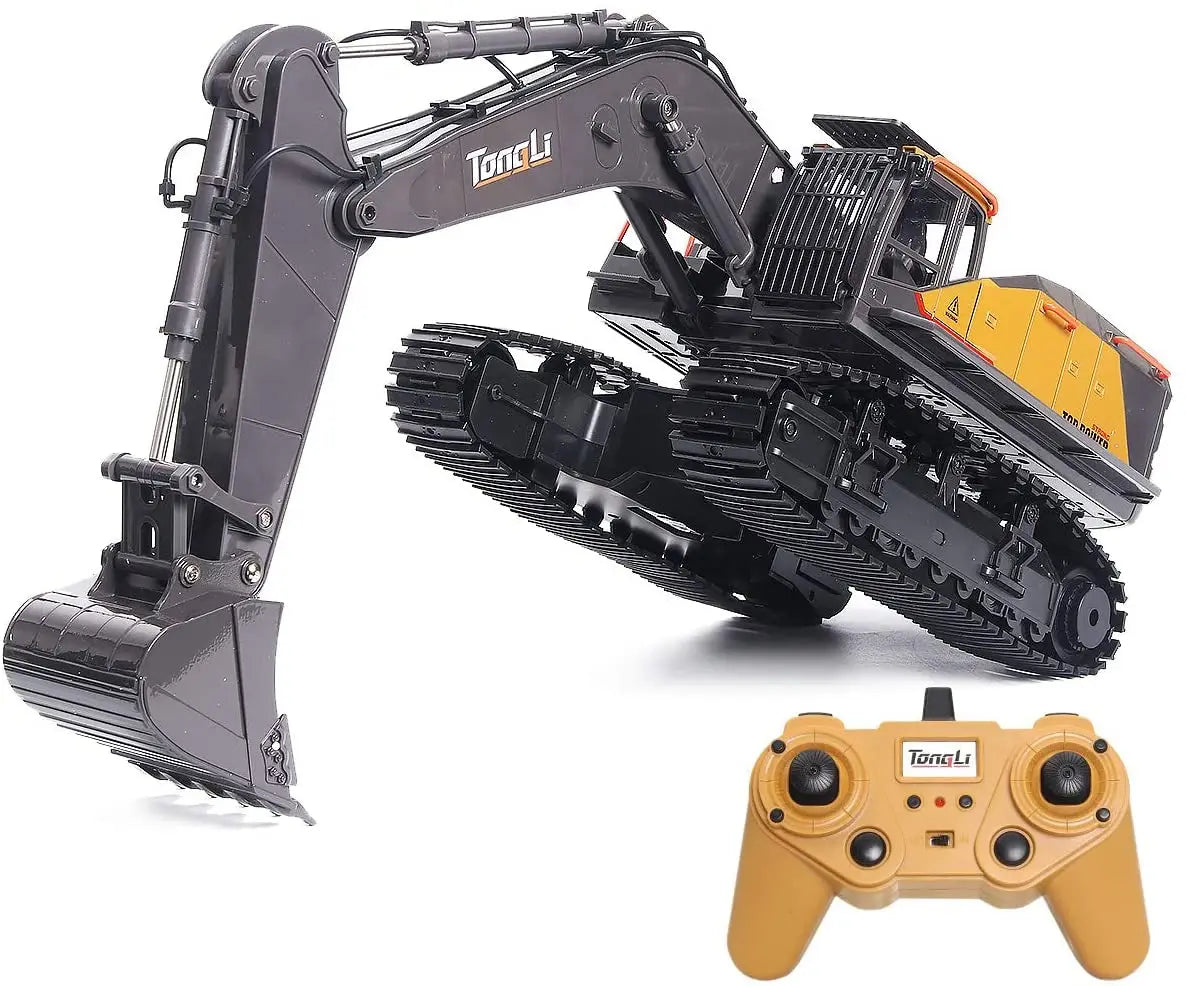 Mexico Stocks Huina 1592/1593/1594 Metal  1/14 Scale RC Excavator Remote Control Digger Construction Vehicle Model