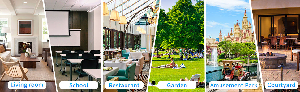 Herdio 5.25'' 300W Indoor Outdoor Waterproof Dual Speakers Home Theater Wall Mount System For Garage Basement living Room Black