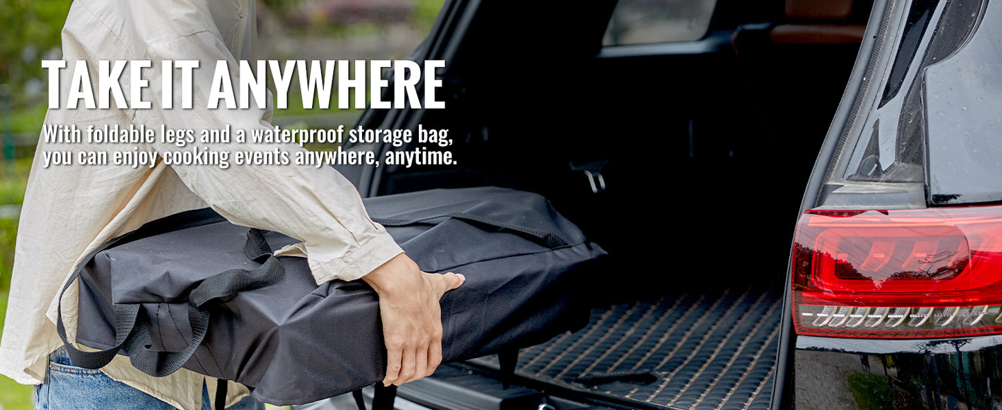 VEVOR 12inch Outdoor Oven Charcoal Fired Maker Portable Outside Stainless Steel Grill&Pizza Waterproof for Backyard Camping