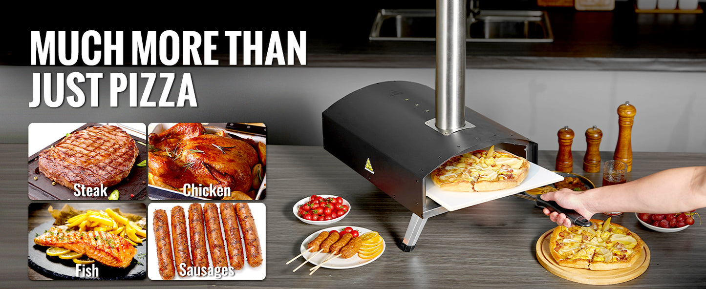 VEVOR 12inch Outdoor Oven Charcoal Fired Maker Portable Outside Stainless Steel Grill&Pizza Waterproof for Backyard Camping