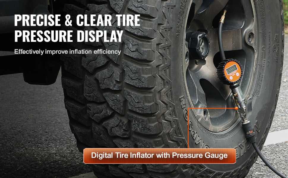 SucceBuy 12V Heavy Duty Air Compressor with Portable Tire Inflator Offroad Air Compressor Digital Pressure Gauge Tire Inflator