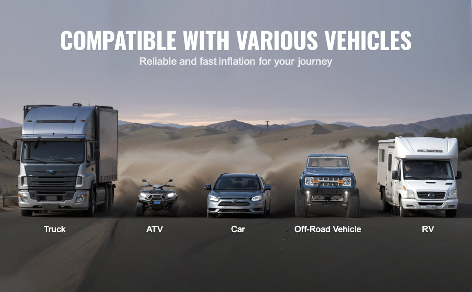 SucceBuy 12V Heavy Duty Air Compressor with Portable Tire Inflator Offroad Air Compressor Digital Pressure Gauge Tire Inflator