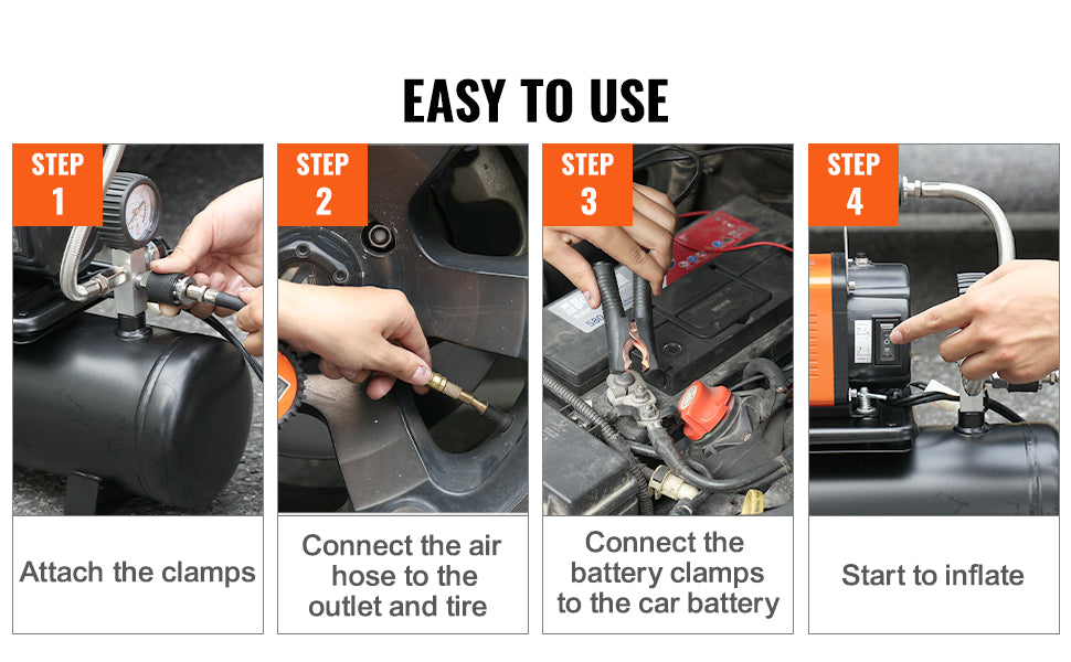 SucceBuy 12V Heavy Duty Air Compressor with Portable Tire Inflator Offroad Air Compressor Digital Pressure Gauge Tire Inflator