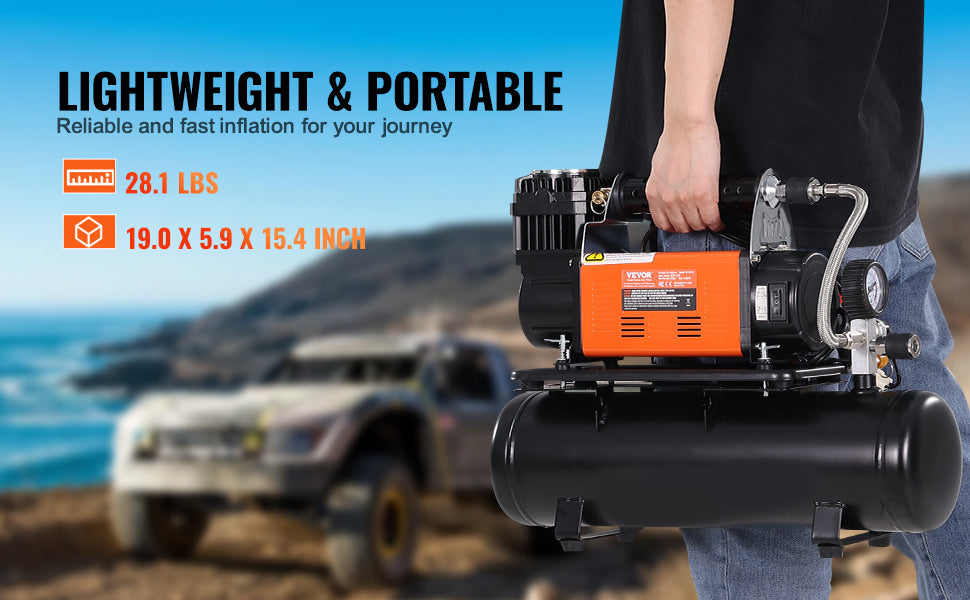 SucceBuy 12V Heavy Duty Air Compressor with Portable Tire Inflator Offroad Air Compressor Digital Pressure Gauge Tire Inflator