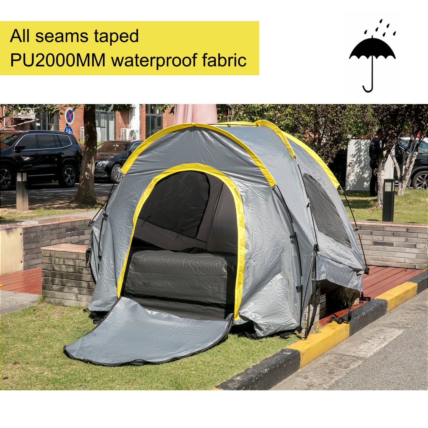 SucceBuy 5-8 FT Waterproof Truck Tent Car Accessories Bed for Full/Mid Size Truck 2-Person Sleeping Capacity for Camping Hiking